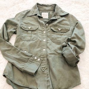 Army Green Button Down Top